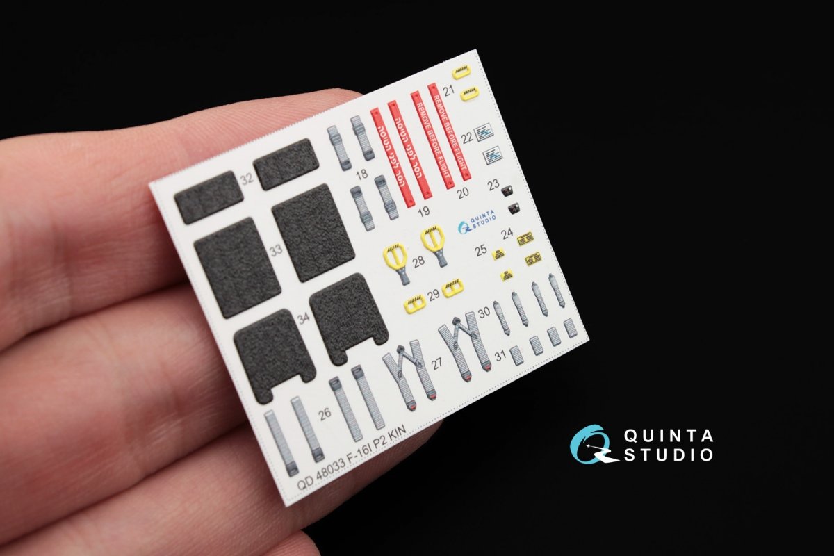 Intérieur imprimé en 3D et coloré sur papier décalcomanie Quinta Studio QD48046 F-16I (pour maquette Hasegawa) 1/48 – image 2