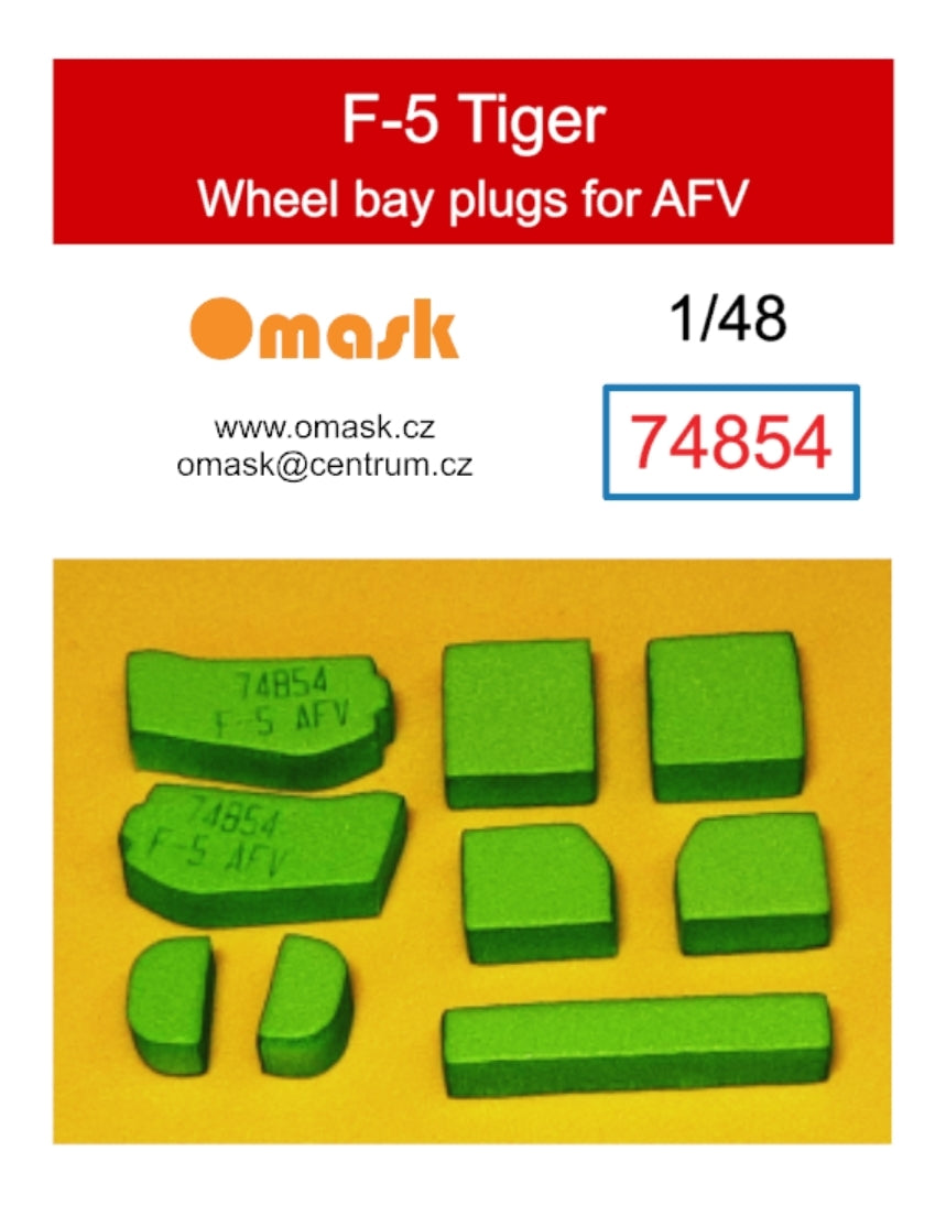 Omask 74854 Bouchons de puits de train d'atterrissage pour F-5 Tiger (pour véhicules blindés) 1/48
