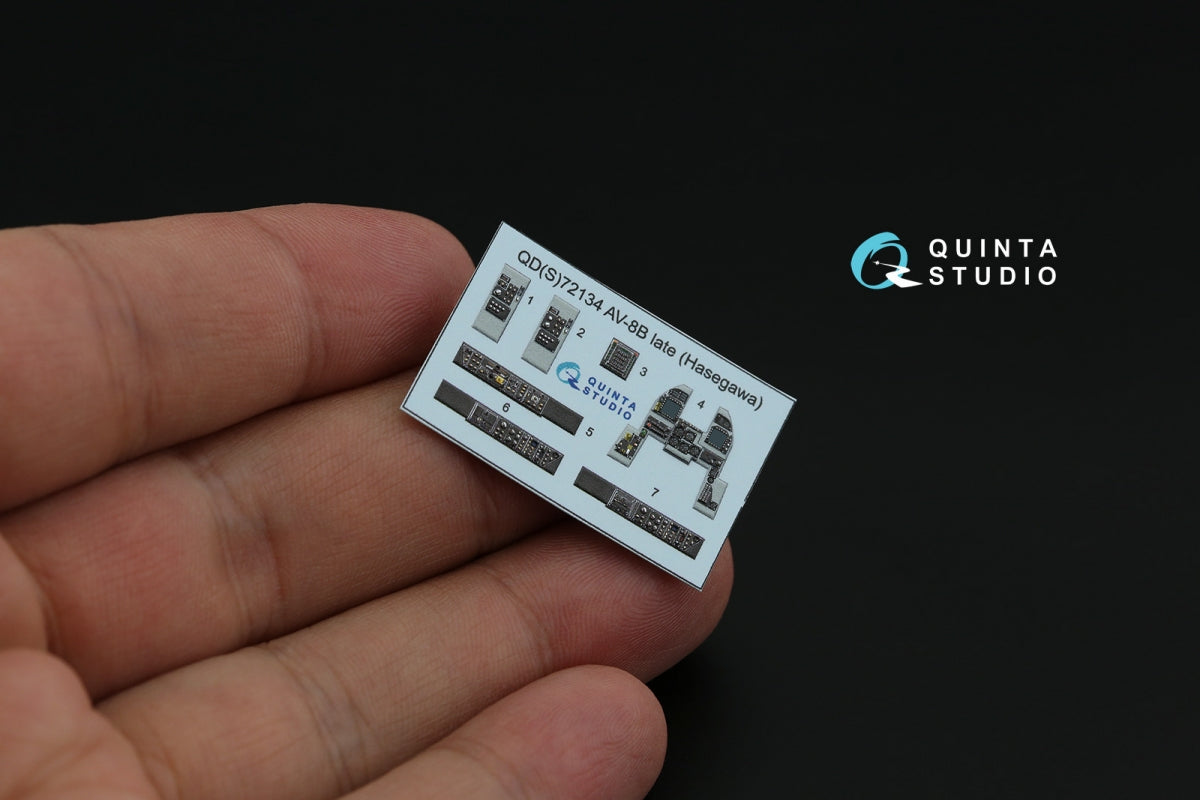 Quinta Studio QD72134 AV-8B late 3D-Printed coloured Interior on decal paper (Hasegawa) 1/72 – zdjęcie 4