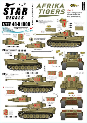 Star Decals 48-B1008 Tigres d&amp;#39;Afrique. Tigres en Tunisie 1942-43 1/48