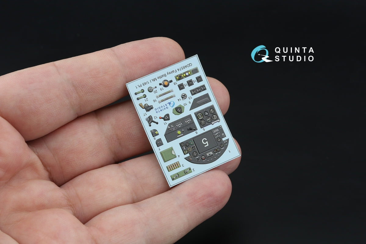 Quinta Studio QDS-48574 Fairey Battle Mk.I 3D-Printed &amp;amp; colored Interior on decal paper (Trumpeter) (small version) 1/48 – image 3