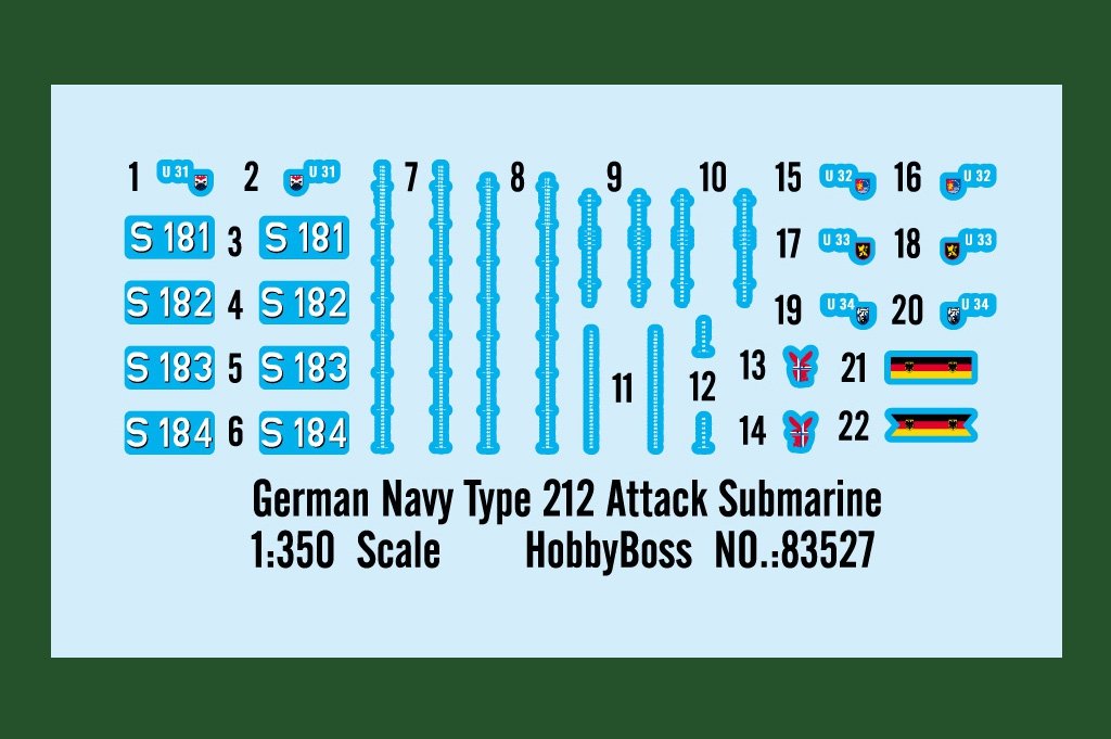 Hobby Boss 83527 German Navy Type 212 Attack Submarine 1/350 – zdjęcie 2