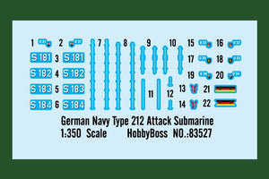 Hobby Boss 83527 German Navy Type 212 Attack Submarine 1/350 – zdjęcie 2
