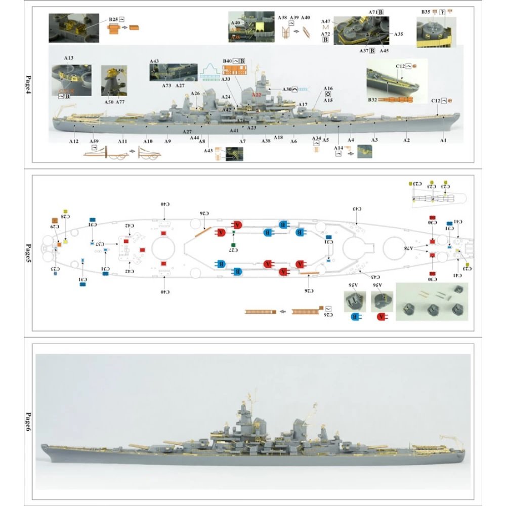 Vee Hobby E57002 USS New Jersey BB-62 1945 - Deluxe Edition 1/700 – zdjęcie 5