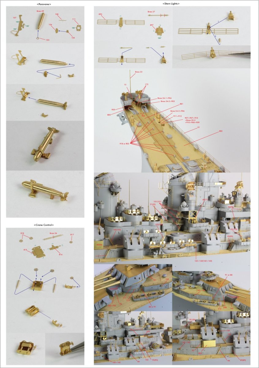 Pontos 23002F1 USS BB-63 Missouri 1945 Detail Up Set (Teak tone stained wooden deck) 1/200 – imagen 28
