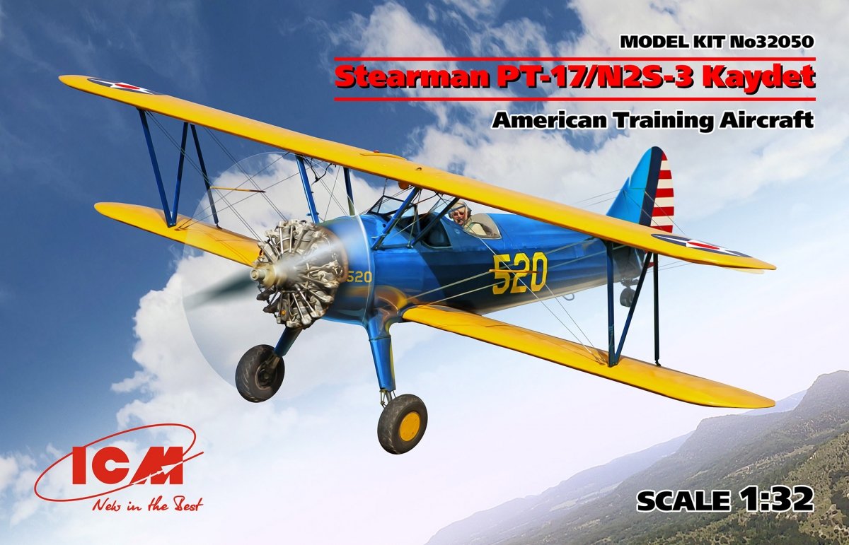 ICM 32050 Stearman PT-17/N2S-3 Kaydet (avion d'entraînement américain) 1/32
