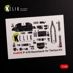 KELIK K48015 P-47D &amp;quot;Razorback&amp;quot; interior 3D decals for Tamiya kit 1/48 – image 2