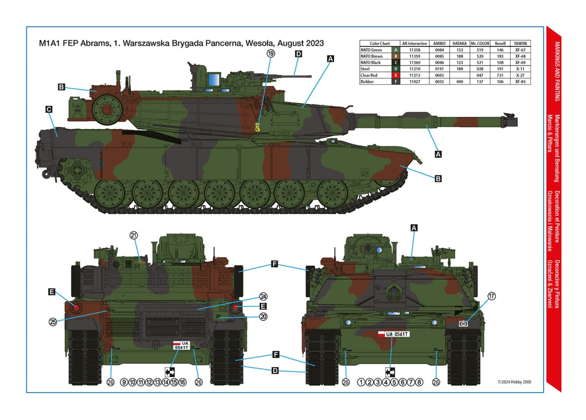 Hobby 2000 35007 M1A1 FEP Abrams - Polish Army MBT ( RFM + CARTOGRAF ) 1/35 – immagine 2