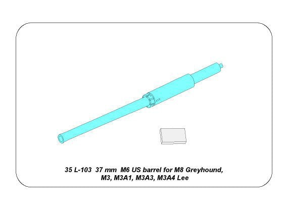 Aber 35L-103 Barrel for US 37 mm M6 gun fit to M8 Greyhound,M3,M5,Grant and Lee tanks 1/35 – image 5