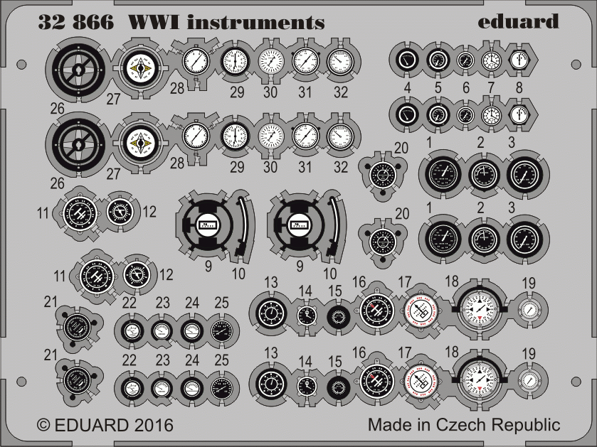 Eduard 32866 WWI instruments 1/32