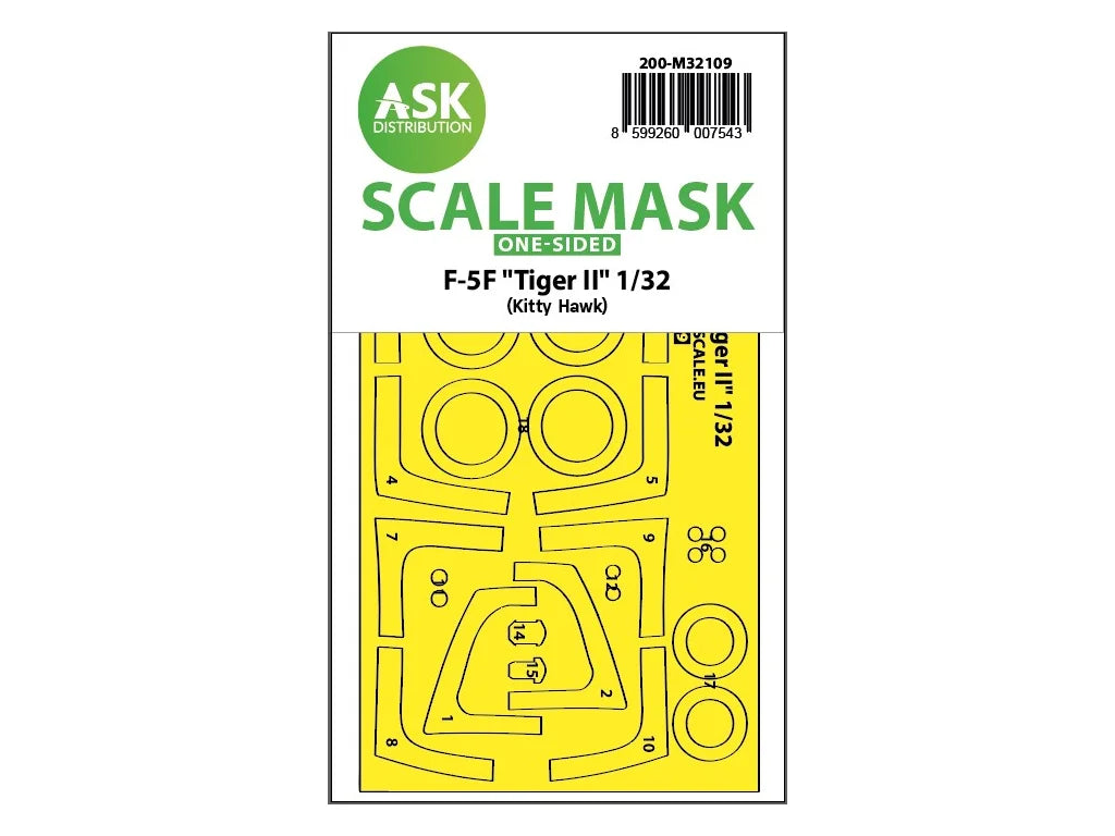 Art Scale Kit M32109 F-5F Tiger II One-Sided Express Fit Mask for Kitty Hawk 1/32