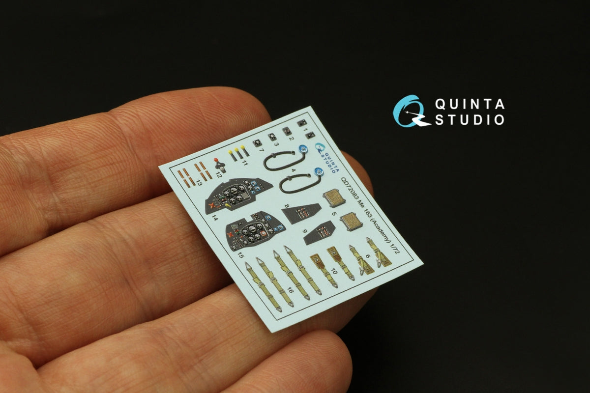 Quinta Studio QD72083 Me 163 3D-Printed &amp;amp; coloured Interior on decal paper (Academy) 1/72 – zdjęcie 5