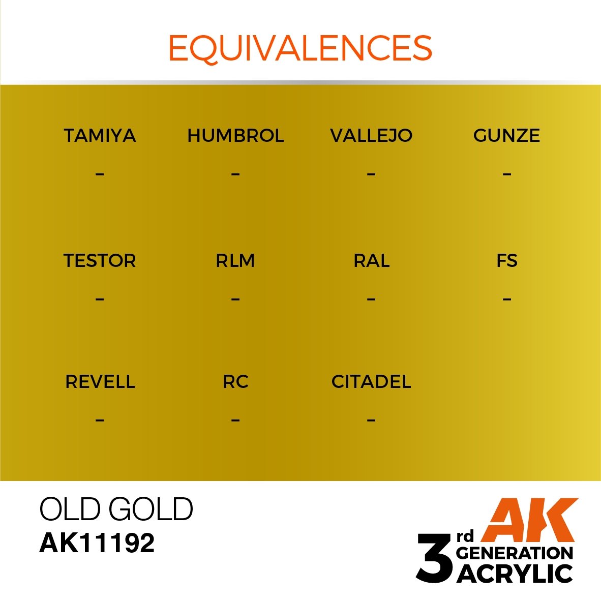 AK Interactive AK11192 OLD GOLD – METALLIC 17ml – imagen 3