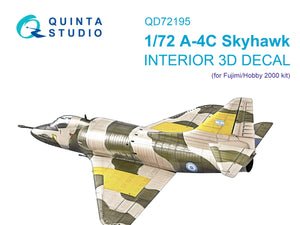Quinta Studio QD72195 A-4C 3D-Printed &amp;amp; coloured Interior on decal paper (Fujimi/Hobby 2000) 1/72
