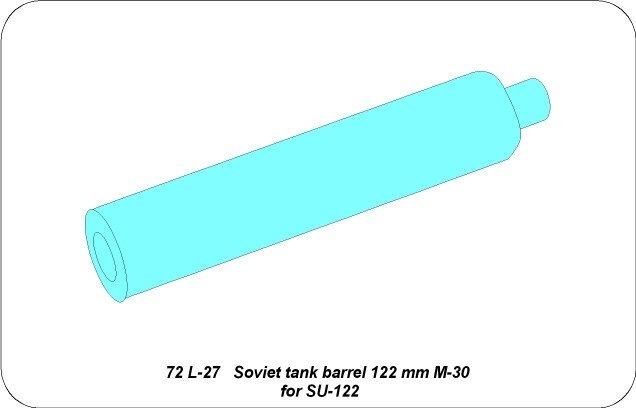 Canon Aber 72L-27 de 122 mm M30 pour SU-122 / Canon de char soviétique de 122 mm M30 pour SU-122 à l&amp;#39;échelle 1/72 – image 3