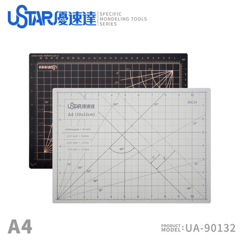 U-Star UA-90132 Cutting Mat (Size A4) (White on the front, black on the back) Cutting mat