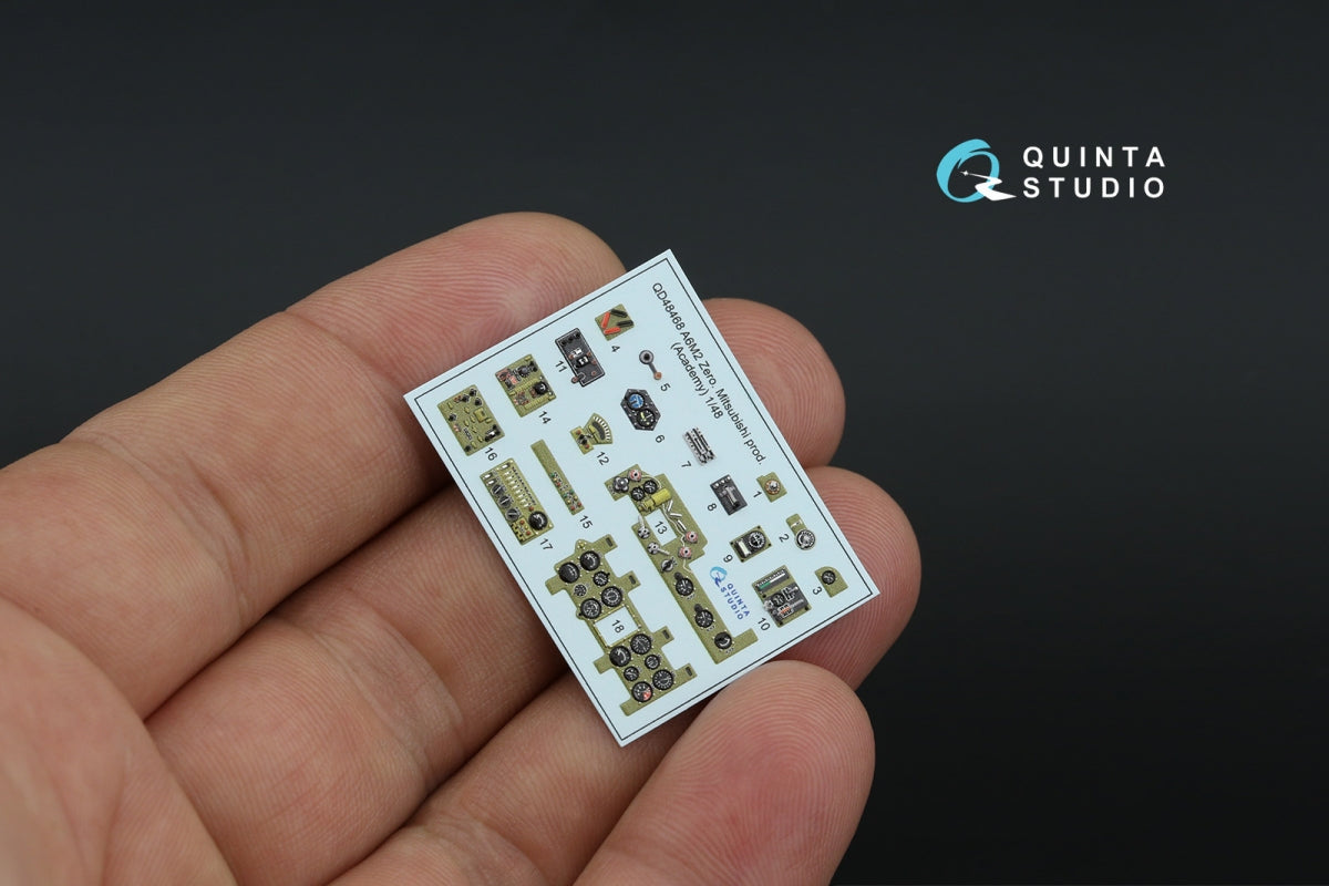 Quinta Studio QD48468 A6M2 Zero (Mitsubishi Prod.) 3D-Printed coloured Interior on decal paper (Academy) 1/48 – immagine 3