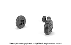 Armory Models AW48410 Fairey Gannet early type wheels w/ weighted tires of straight tire pattern 1/48 – Bild 4