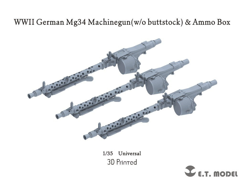 E.T. Model P35-214 WWII German Mg34 Machinegun (w/o buttstock) 1/35
