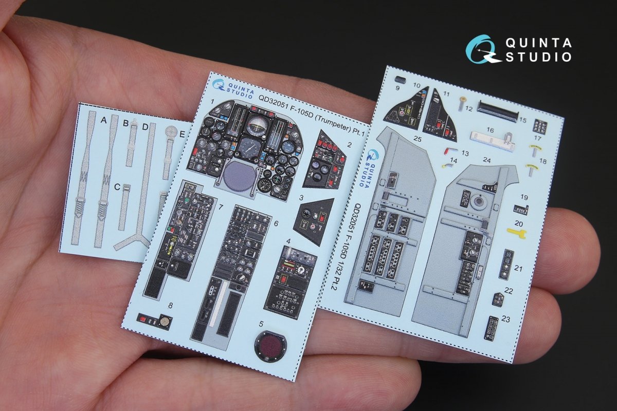 Quinta Studio QD32051 F-105D 3D-Printed &amp;amp; coloured Interior on decal paper (for Trumpeter kit) 1/32 – imagen 2