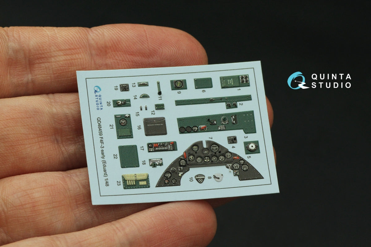 Quinta Studio QD48459 F4F-3 early 3D-Printed coloured Interior on decal paper (Eduard) 1/48 – immagine 4