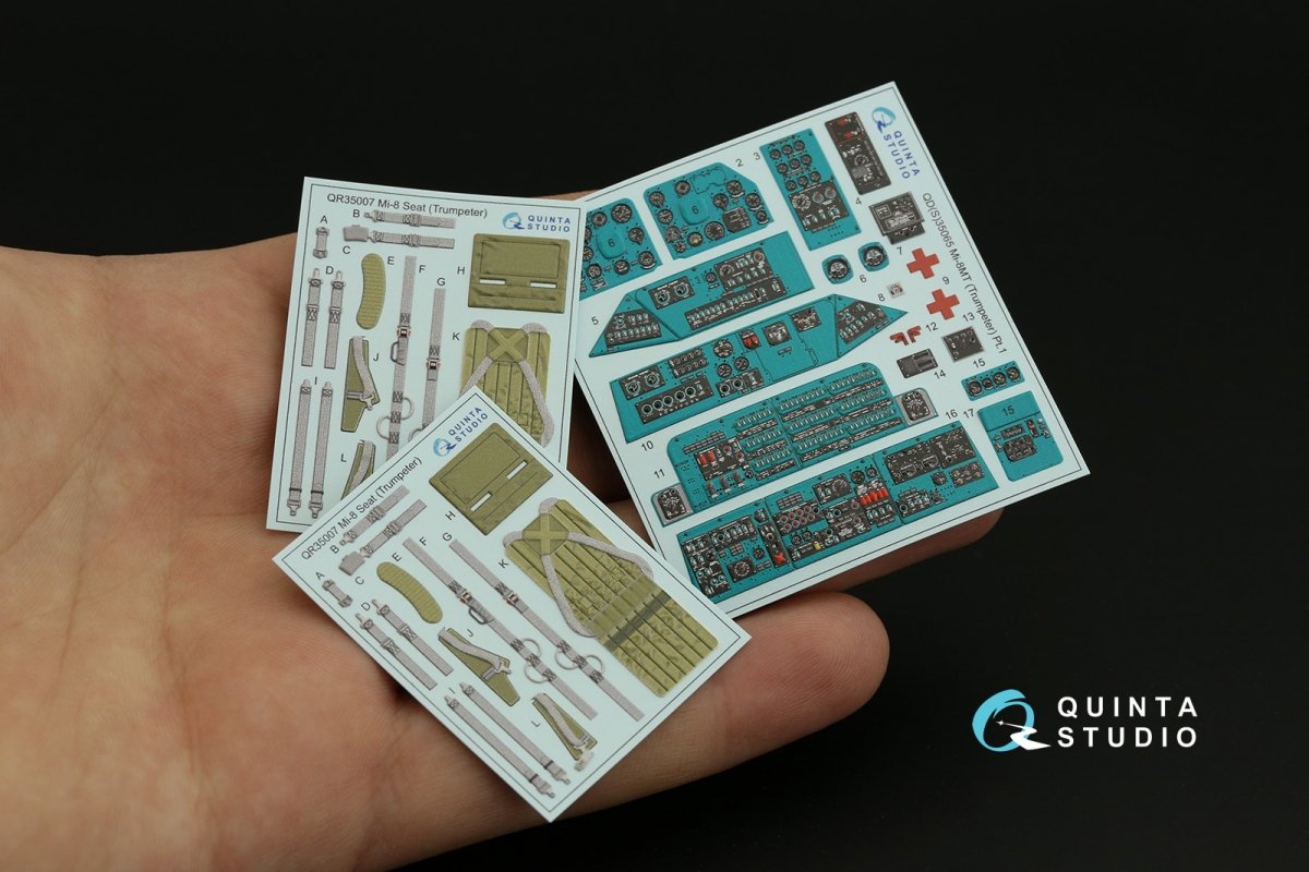 Quinta Studio QD35065 Mi-8MT 3D-Printed &amp;amp; coloured Interior on decal paper (Trumpeter) 1/35 – immagine 4