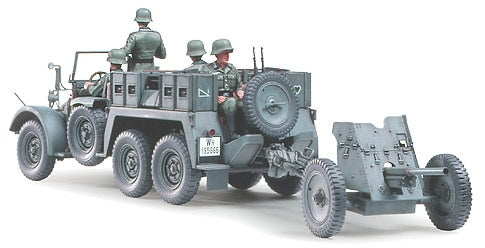 Tamiya 35259 Krupp Protze 1 Ton (6x4) Kfz.69 Towing Truck w/3.7cm Pak 1/35 – immagine 2