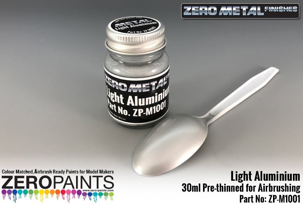 Peinture aluminium clair Zero Paints ZP-M1001, finitions métalliques Zero, 30 ml