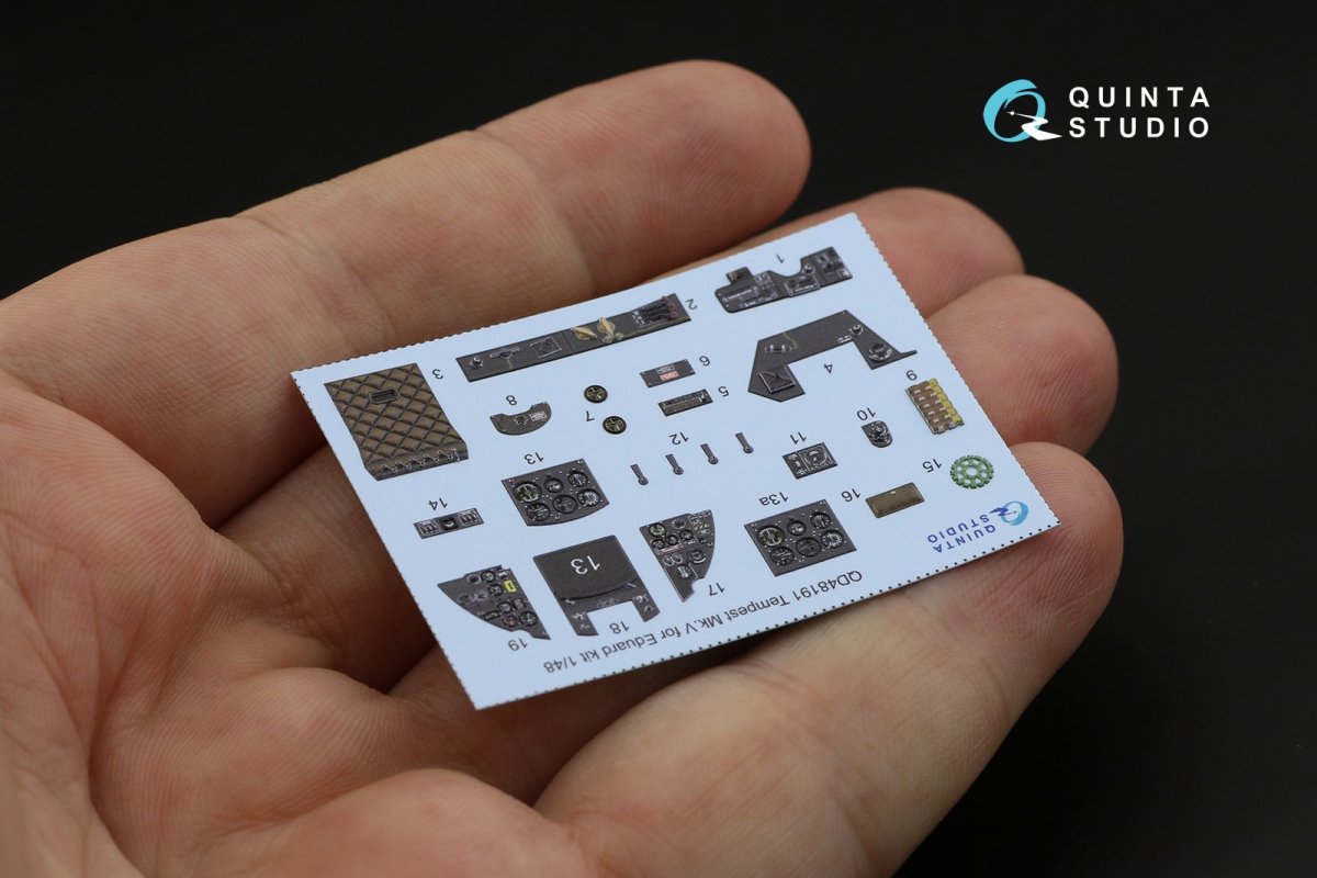 Quinta Studio QD48191 Tempest Mk.V 3D-Printed &amp;amp; coloured Interior on decal paper (Eduard) 1/48 – immagine 9