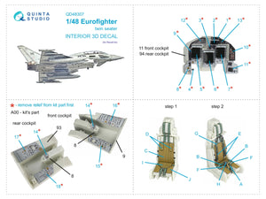 Intérieur coloré imprimé en 3D sur papier décalcomanie pour Eurofighter biplace Quinta Studio QD48307 (Revell) 1/48 – image 2