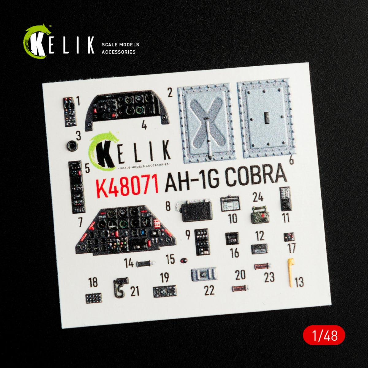 KELIK K48071 AH-1G INTERIOR 3D DECALS FOR ICM/SPECIALHOBBY KIT 1/48 – Bild 3