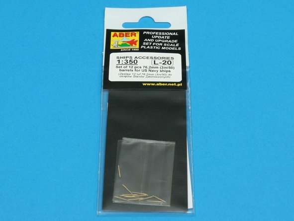 Aber 350L-20 Set of 12 pcs 76,2 mm (3in/50) barrels for US Navy ships 1/350 – zdjęcie 3