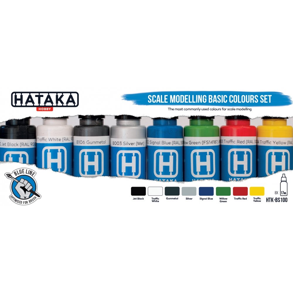 Hataka HTK-BS100 Scale Modelling Basic Colours set (8x17ml) – immagine 2