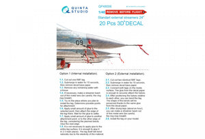 Quinta Studio QP48006 &amp;quot;Remove Before Flight&amp;quot; standart external streamer 24&amp;quot;, 20 Pcs 1/48 – immagine 10
