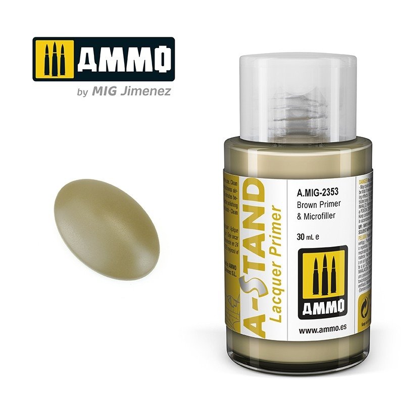 Ammo of Mig 2353 A-STAND Brown Primer &amp;amp; Microfiller 30ml