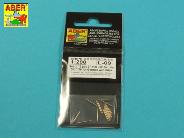 Aber 200L-09 Zestaw 16 luf 37 mm L/83 SK C/30 do Niemieckich okrętów 1/200 – immagine 3