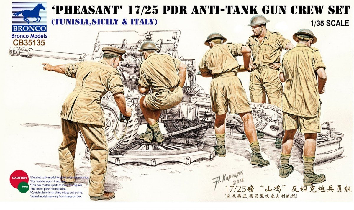 Bronco CB35135 Pheasant 17/25pdr Anti-Tank Gun Crew Set 1/35