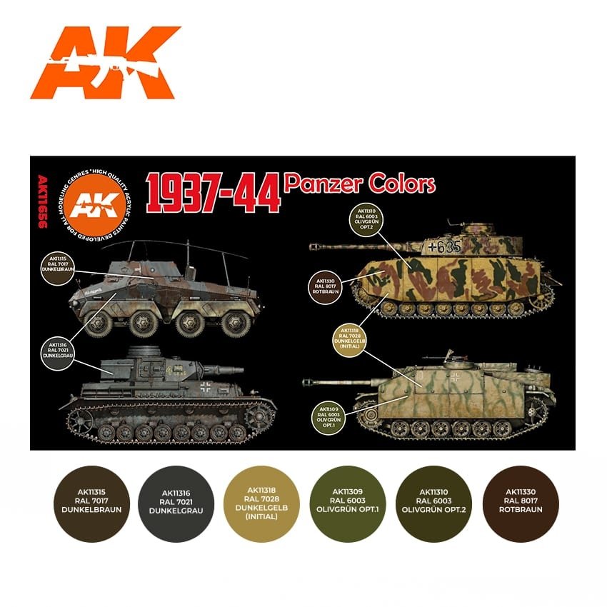 AK Interactive AK11656 3G 1937-44 PANZER COLORS 6x17 ml – Bild 2