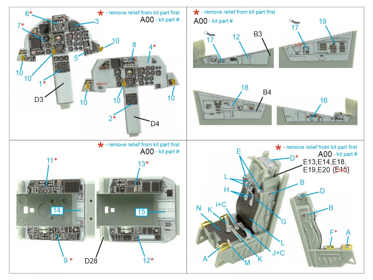 Quinta Studio QD48415 F-15D 3D-Printed coloured Interior on decal paper (Academy) 1/48 – immagine 2