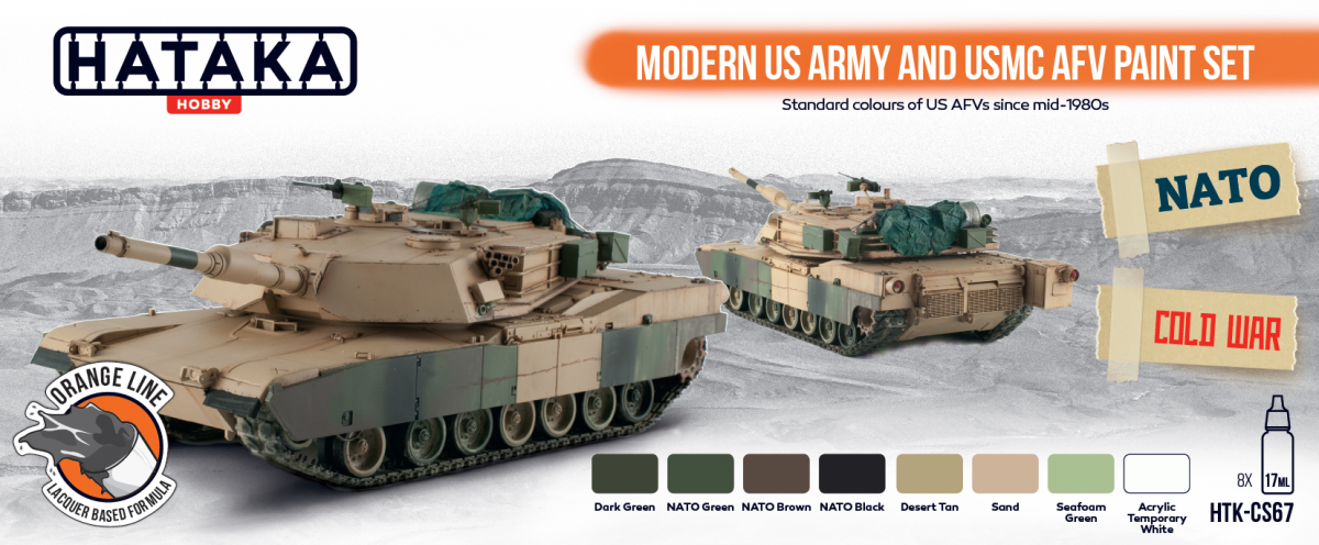 Hataka HTK-CS67 ORANGE LINE – Modern US Army and USMC AFV paint set 8x17ml – image 2