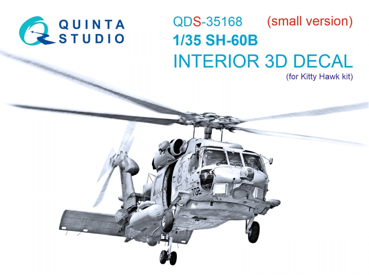 Quinta Studio QDS-35168 SН-60B Seahawk 3D-Printed &amp; coloured Interior on decal paper (Kitty Hawk) (Small version) 1/35