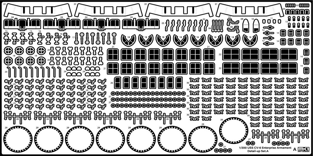 MK1 Design MD-20022 USS CV-6 Enterprise DX with Full Wooden Deck for Trumpeter 1/200 – Bild 83