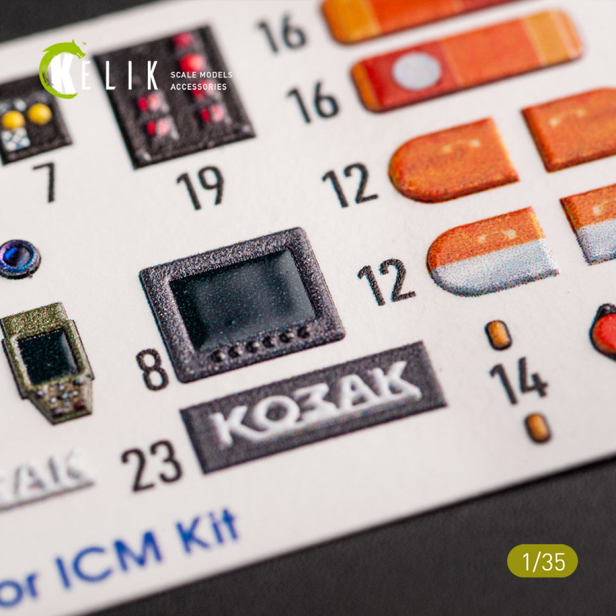 KELIK K35020 KOZAK-2 UKRAINIAN MRAP 3D DECALS FOR ICM KIT 1/35 – immagine 6