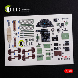 KELIK K48077 Ki-51 Sonia interior 3D decals for WingsyKits kit 1/48 – Bild 2