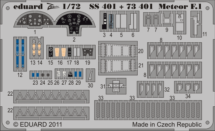 Eduard 73401 Meteor F.1 S. A. 1/72 CYBER HOBBY, DRAGON