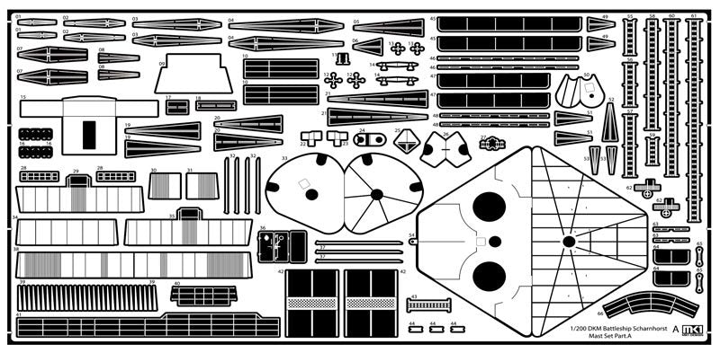 MK1 Design MD-20024 DKM Battleship SCHARNHORST DX PACK for Trumpeter 1/200 – imagen 64