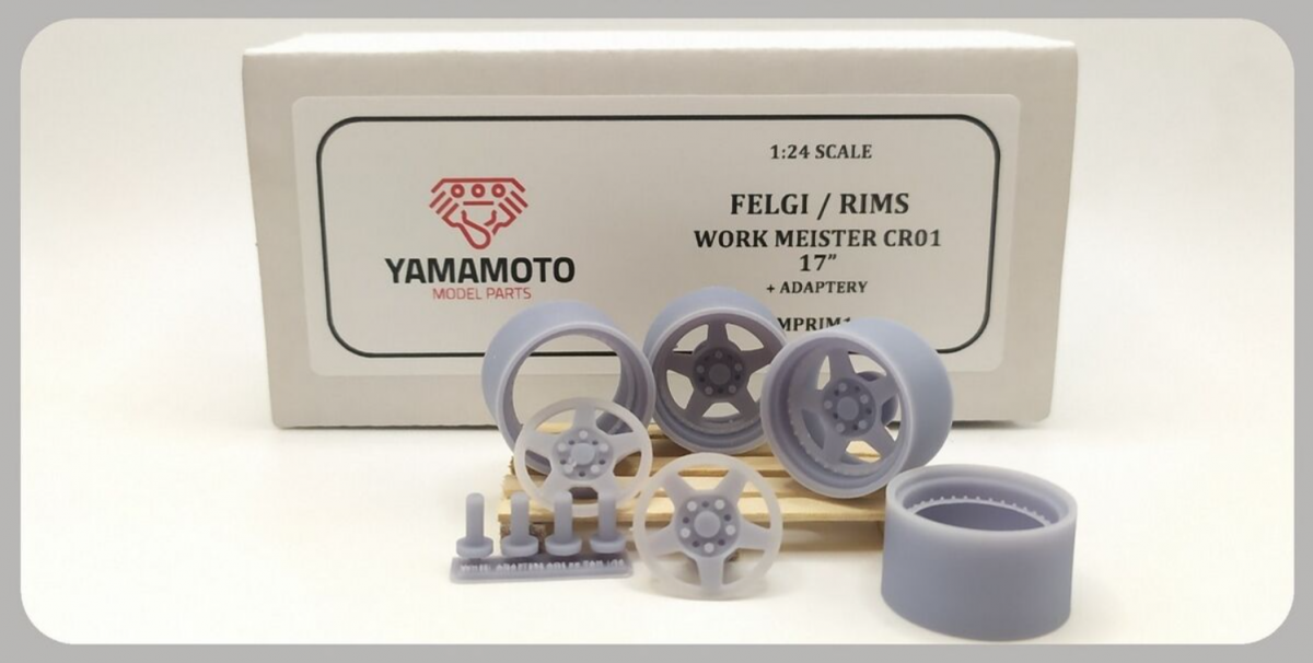 Yamamoto Model Parts YMPRIM1 Felgi Work Meister CR01 17 &amp;#39; + adaptery 1/24
