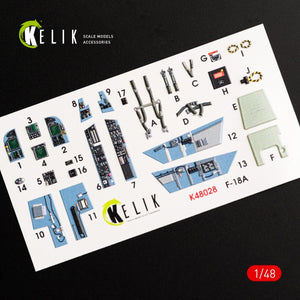 KELIK K48028 F/A-18A &amp;quot;HORNET&amp;quot; INTERIOR 3D DECALS FOR KINETIC KIT 1/48 – image 2