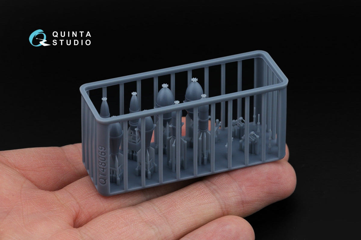 Quinta Studio QT48069 FAB-100 and FAB-50 family bombs, DZ-40 racks for fighters of the Red Army, WWII (all kits) 1/48 – Bild 3