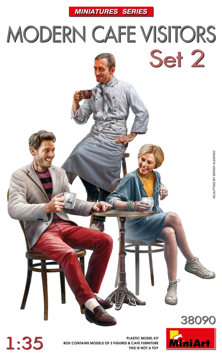 MiniArt 38090 ENSEMBLE DE VISITEURS DE CAFÉ MODERNE 2 1/35